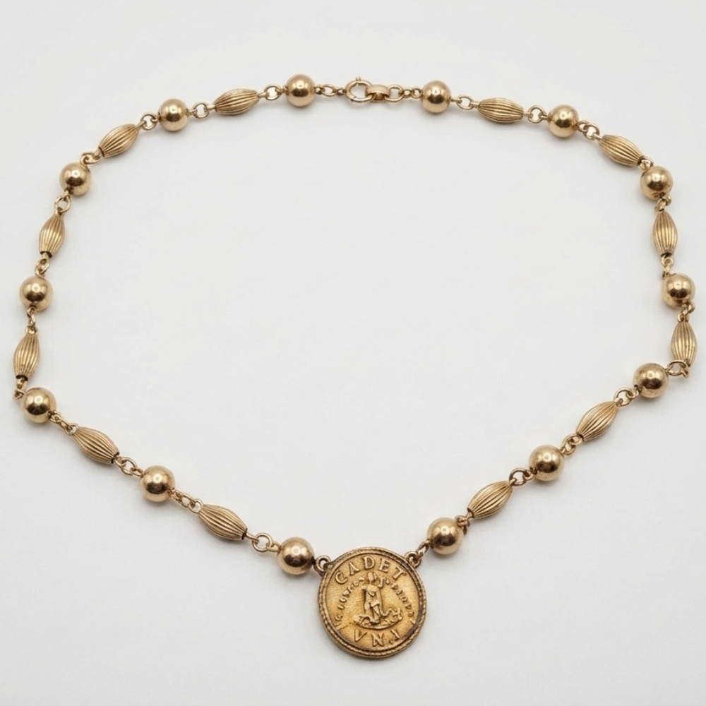 Tru Kay 12K Gold Filled VMI Cadet Medallion Necklace